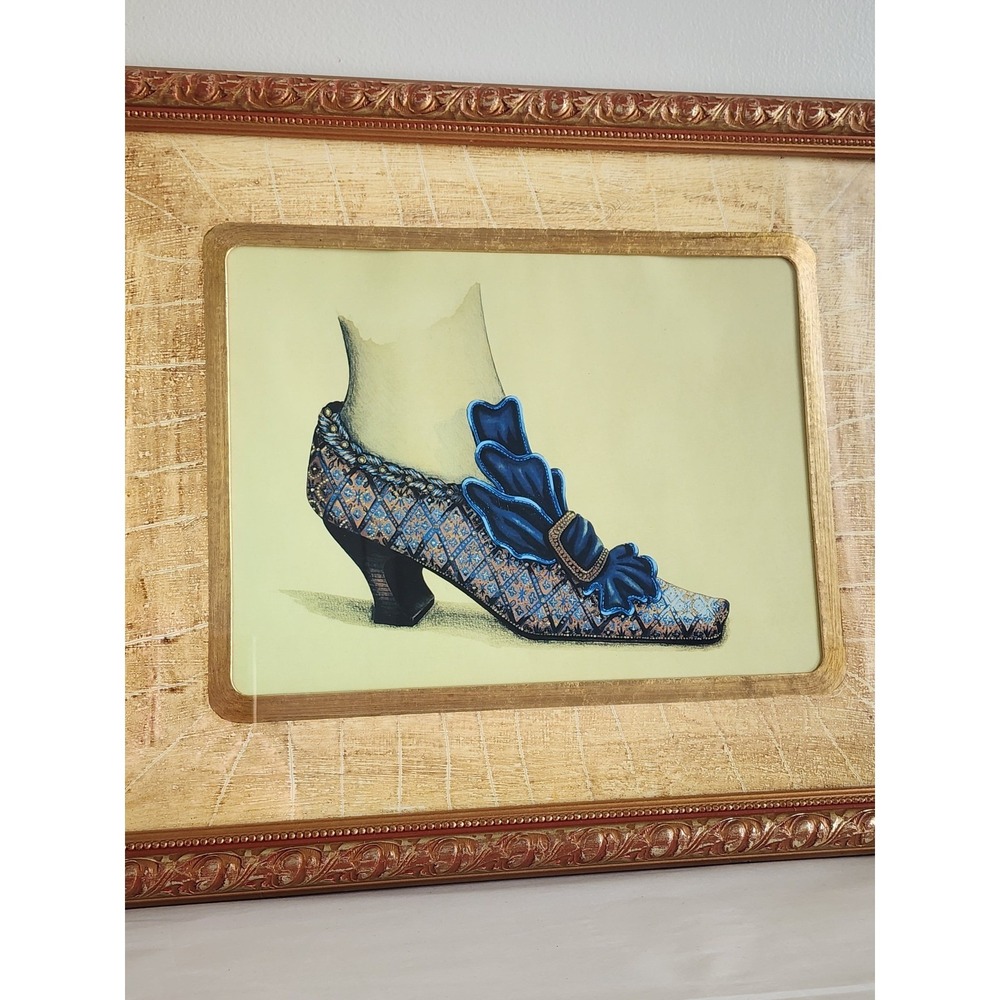 Bombay Co. Fiona Saunders Fashionable Footwear Victorian Shoe Framed Print